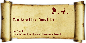 Markovits Amália névjegykártya