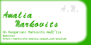 amalia markovits business card